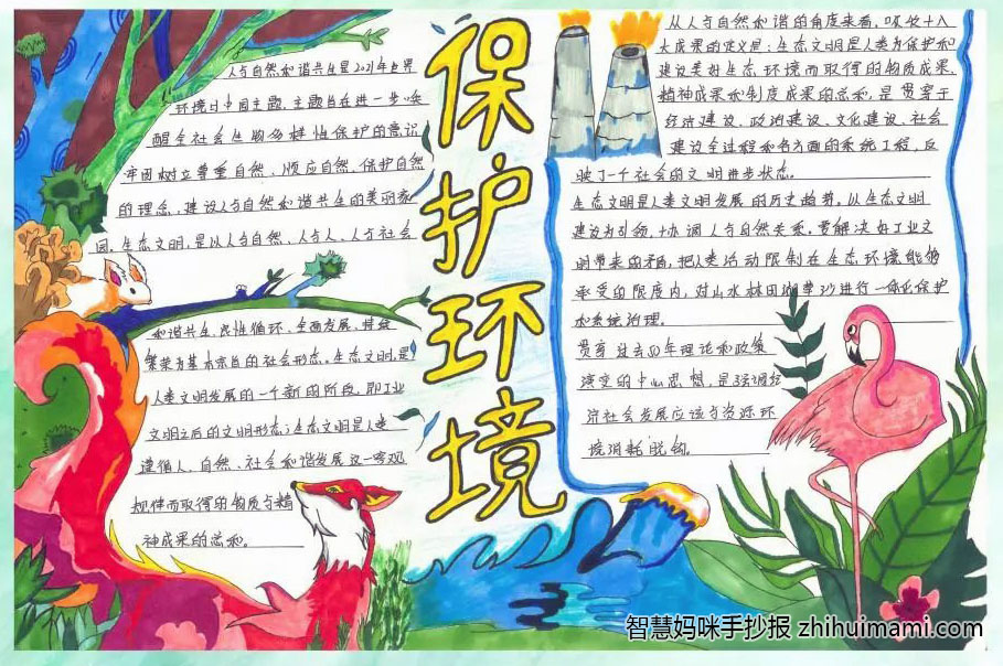 “保护环境 共创生态文明”主题手抄报一等奖（7张）-图2