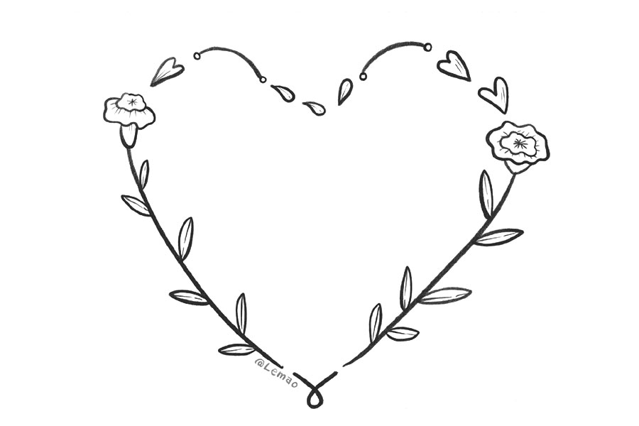 8张漂亮的爱心文本框边框简笔画图片-图7