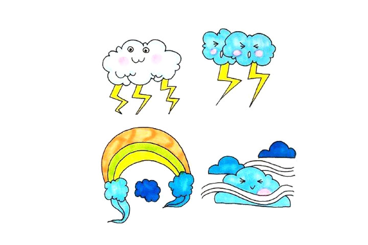 超萌的天气简笔画手账-图5