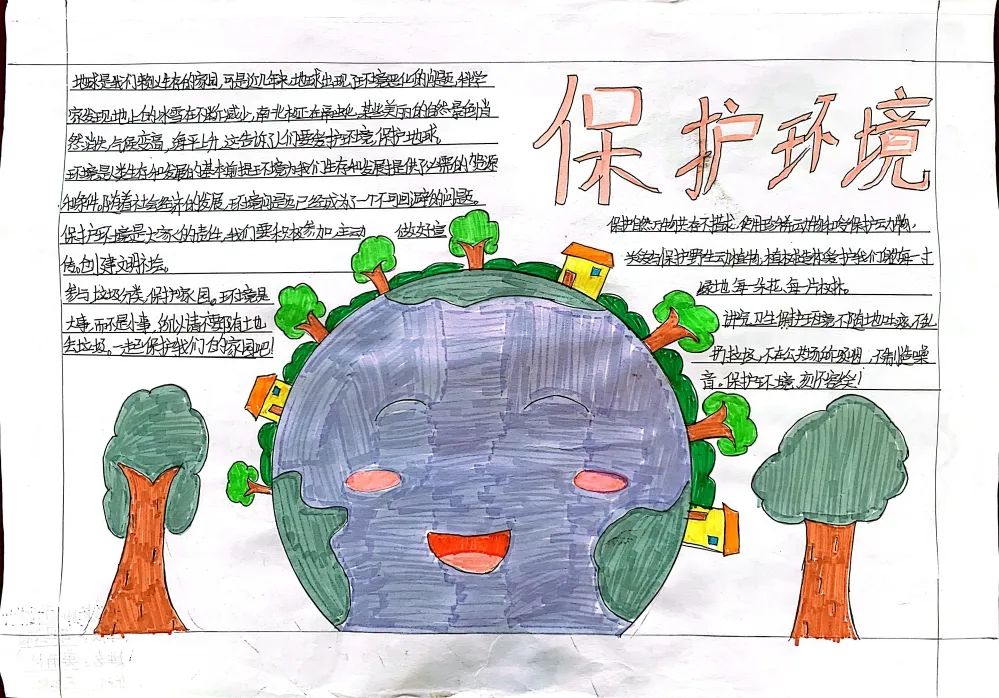 简单漂亮的保护环境人人有责手抄报-图1