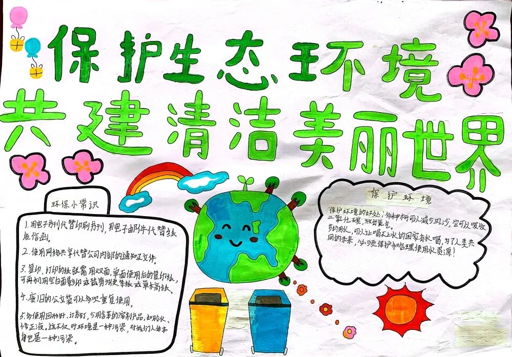 简单漂亮的保护环境人人有责手抄报-图2