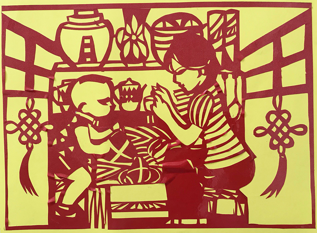 两张漂亮的端午节剪纸作品-图1