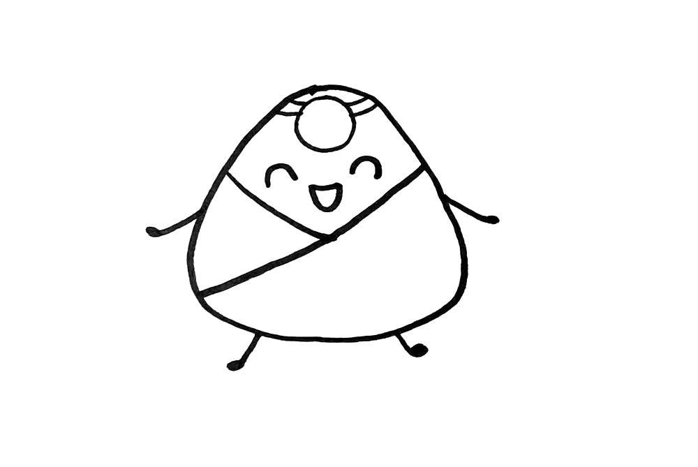 端午节可爱的粽子简笔画，甜粽子、咸粽子你喜欢哪种口味呢？-图4