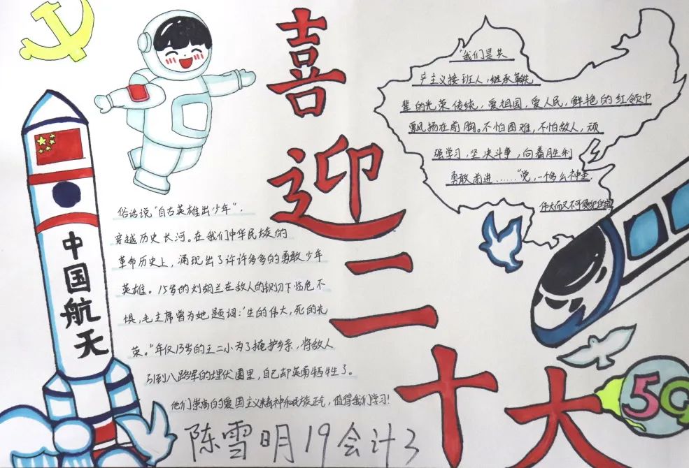 喜迎党的二十大手抄报绘画（超创意）-图4