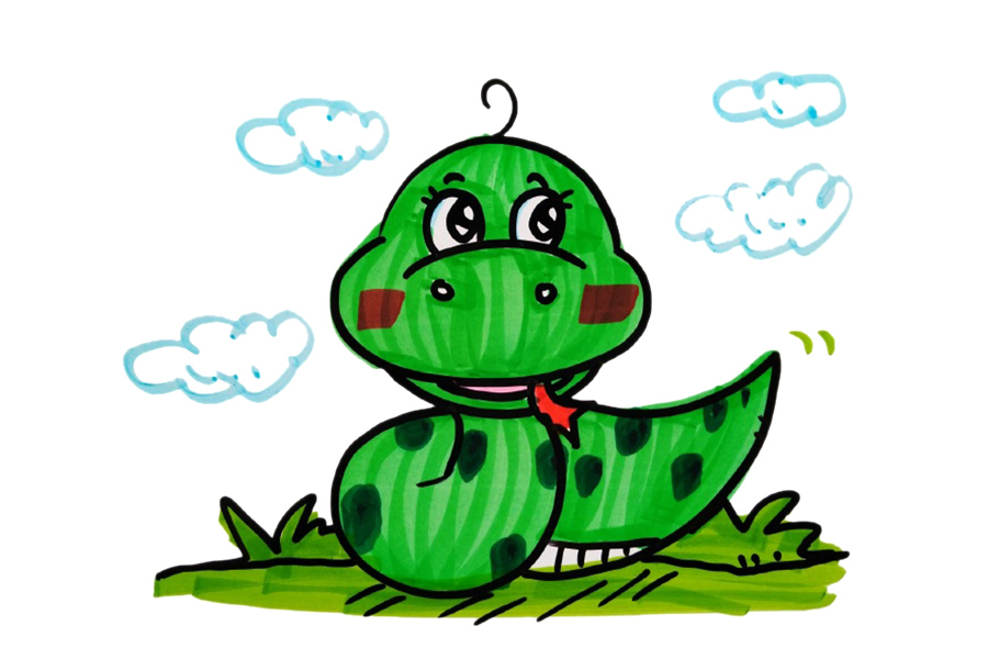 四张萌萌的恐龙简笔画图片-图2