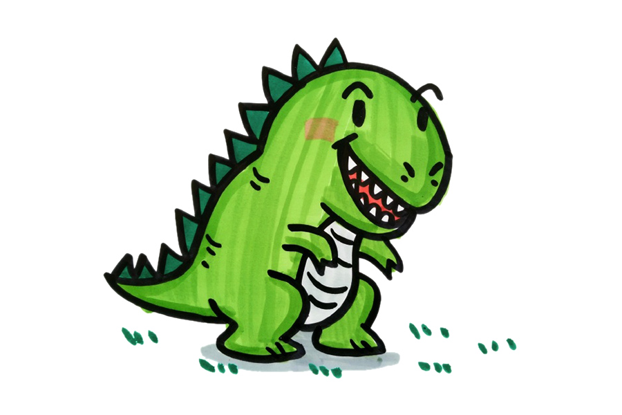 四张萌萌的恐龙简笔画图片-图4