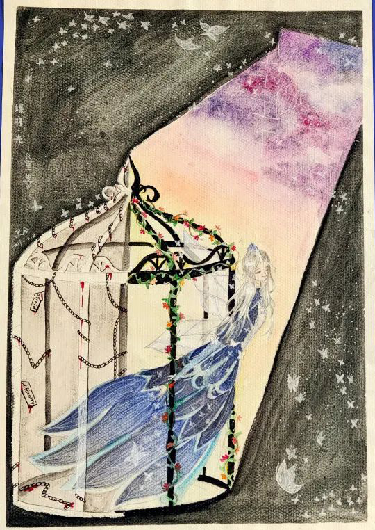 “我画我心，多彩青春”心理健康主题绘画作品《重生》