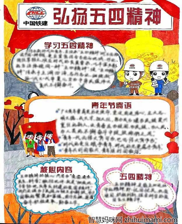 请党放心强国有我 建团100周年主题手抄报绘画作品-图6