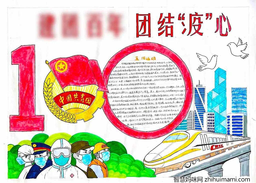 弘扬五四精神 建团百年主题手抄报精选5张-图3