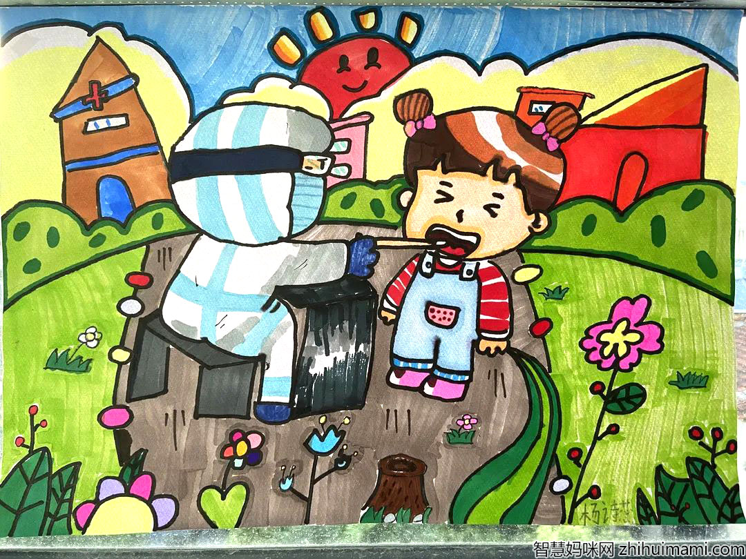 步骤5：绘画主题：我的天使妈妈  想对妈妈说的话：我的妈妈是白衣天使也是白衣战士，祝妈妈节日快乐！