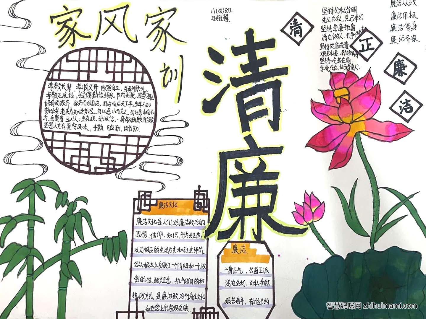 “廉洁自律，不负时代”5张清廉主题手抄报简单好画-图5