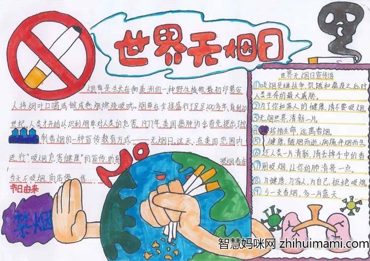  5月31日“世界无烟日”手抄报获奖作品-图1
