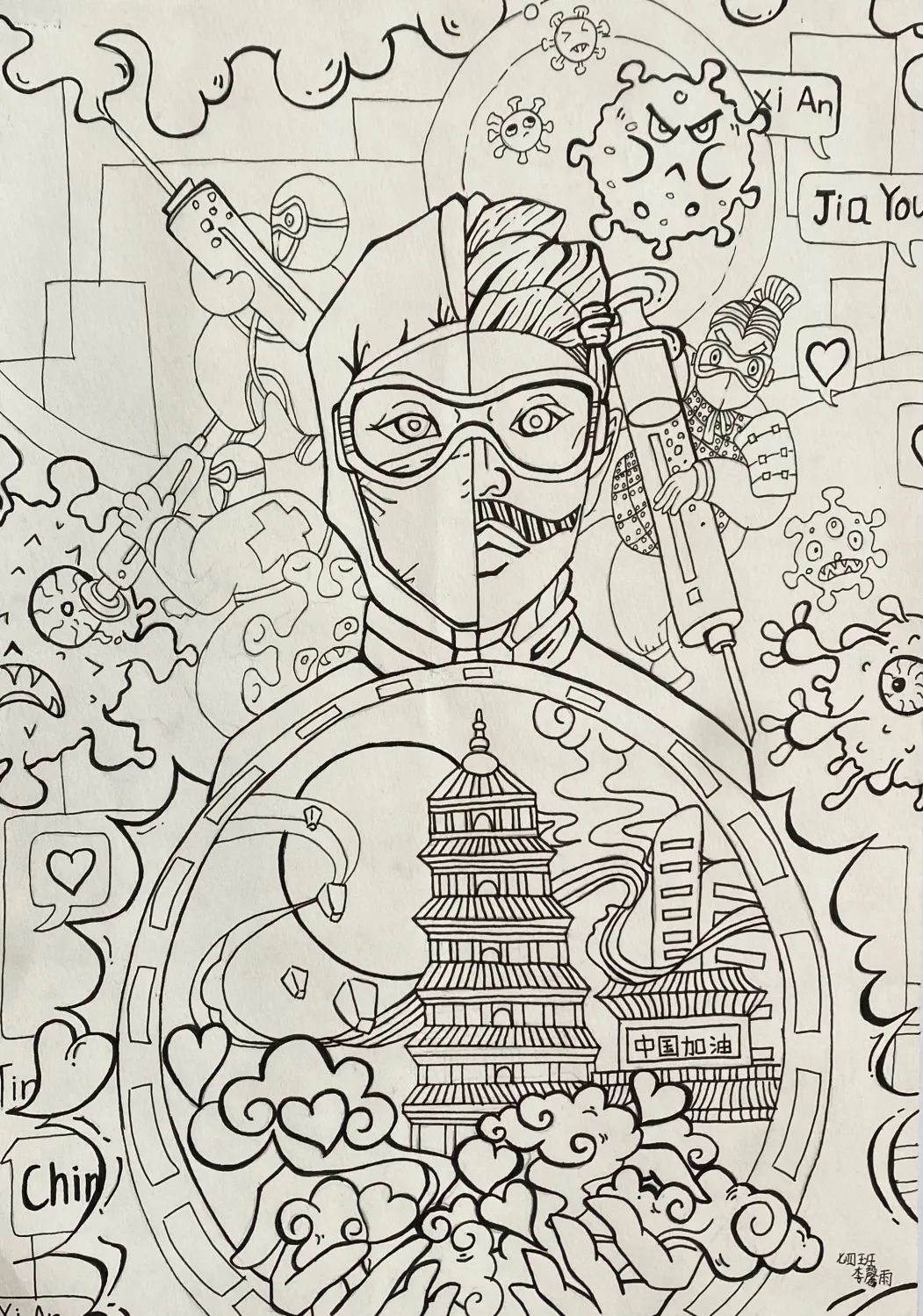 2022抗疫优秀绘画作品新鲜出炉（简单漂亮）-图5