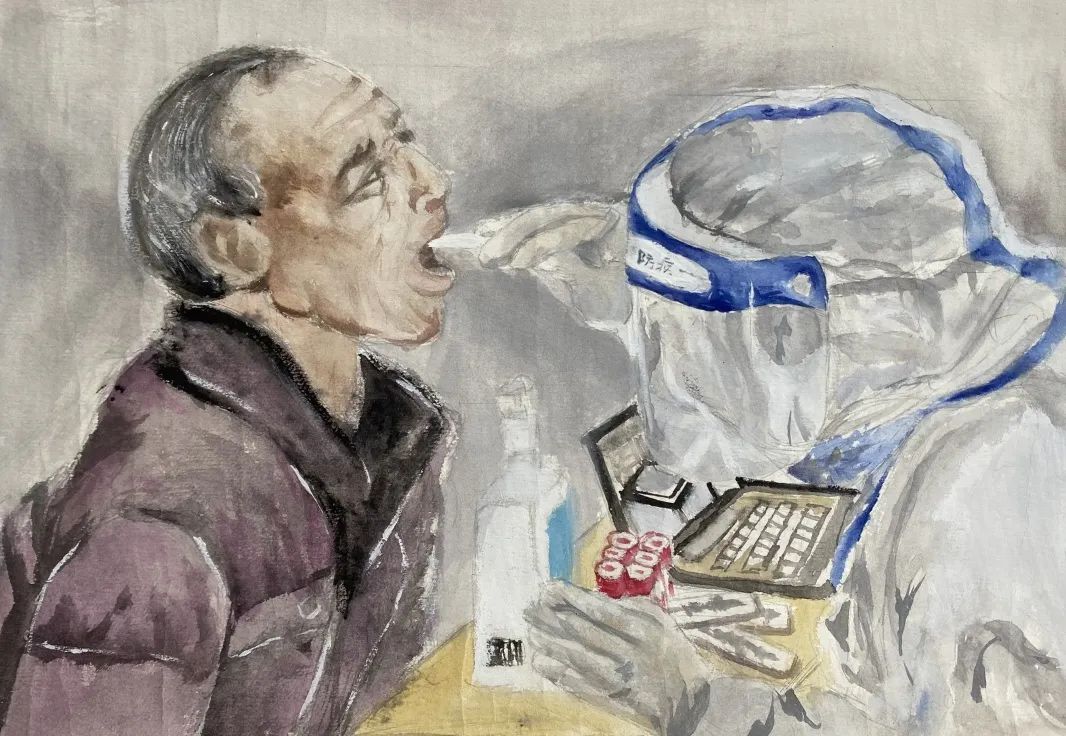 ”众志成城 守望春天“抗击疫情儿童画精选6张-图2