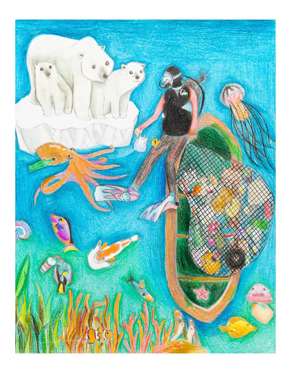 JQA国际环境儿童绘画大赛作品 减少垃圾