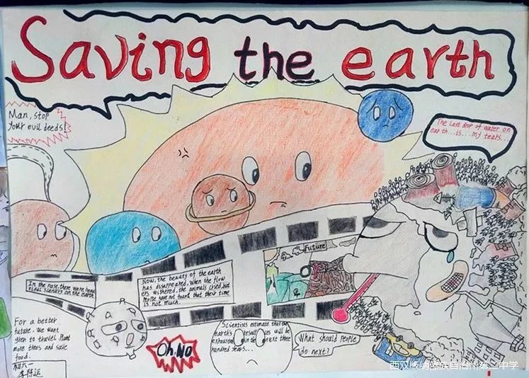 9张漂亮的环保英语手抄报绘画-图6