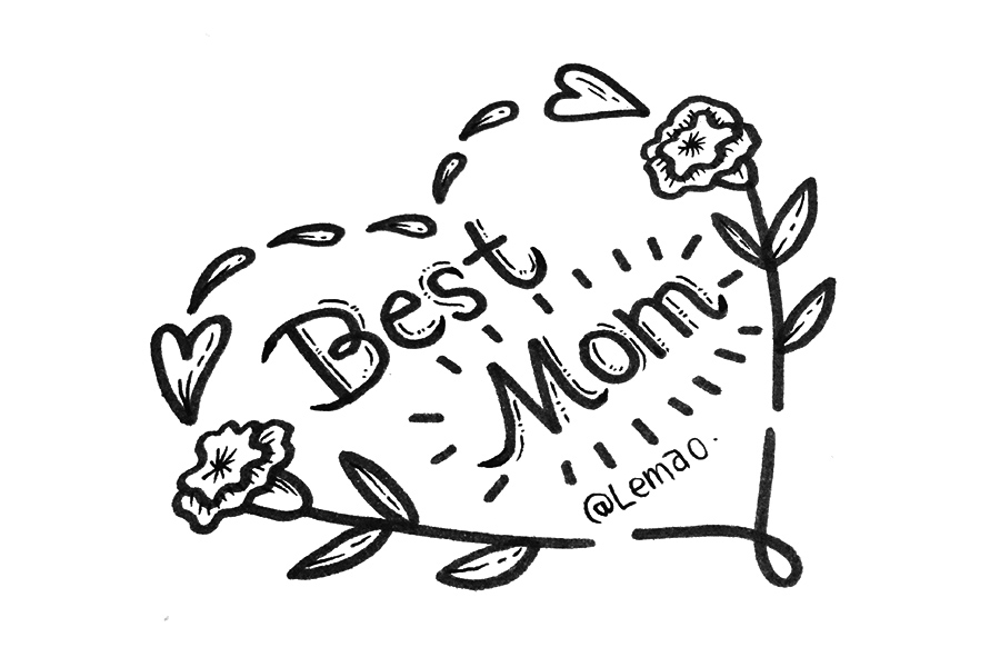 9张漂亮的母亲节简笔画手账素材-图8