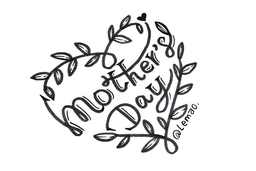 9张漂亮的母亲节简笔画手账素材-图9