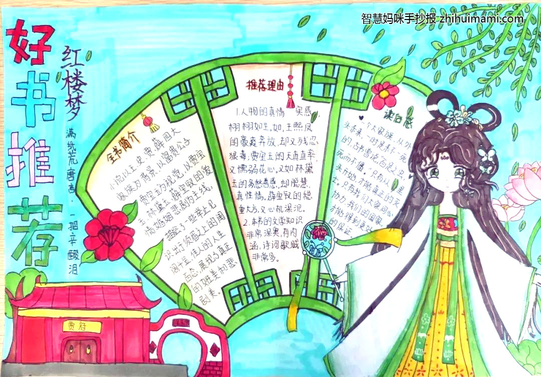 推荐一本好书主题手抄报绘画-图1