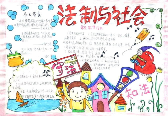 法律在身边手抄报绘画-图3