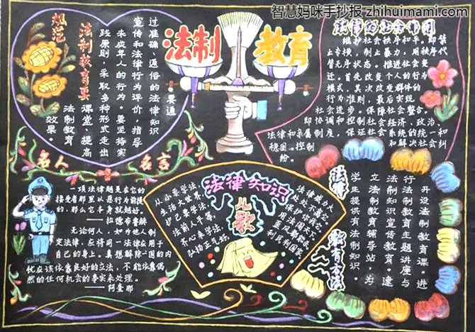 法律在身边手抄报绘画-图7