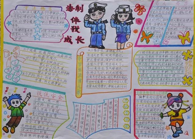 宪法伴我成长主题手抄报绘画-图3