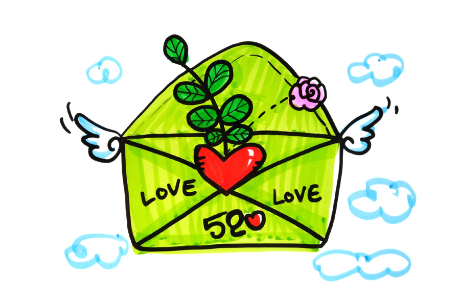 520情人节一组漂亮的简笔画素材-图1