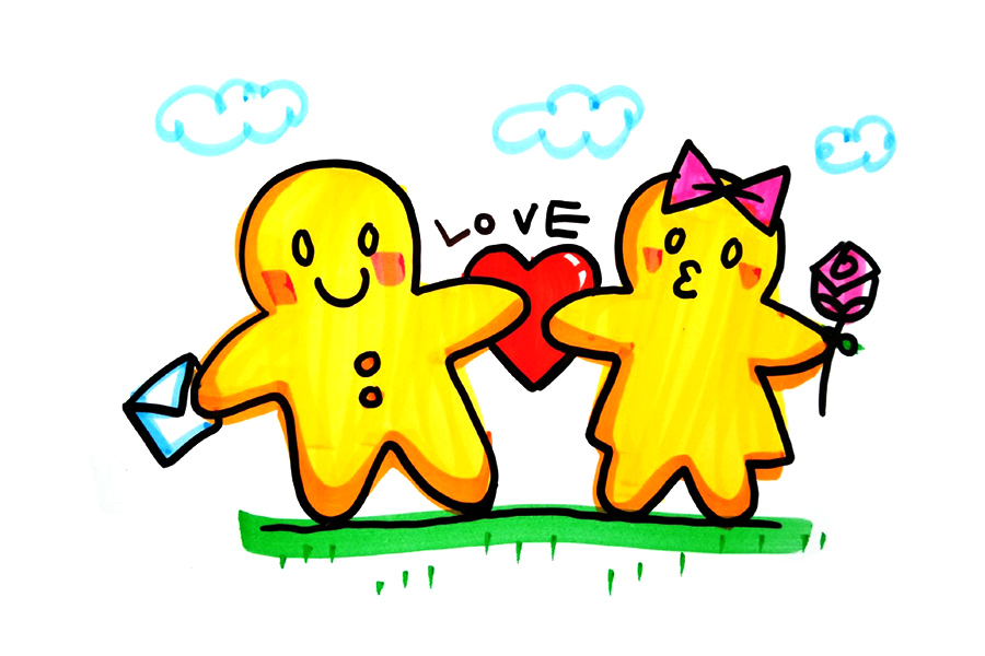 520情人节一组漂亮的简笔画素材-图2