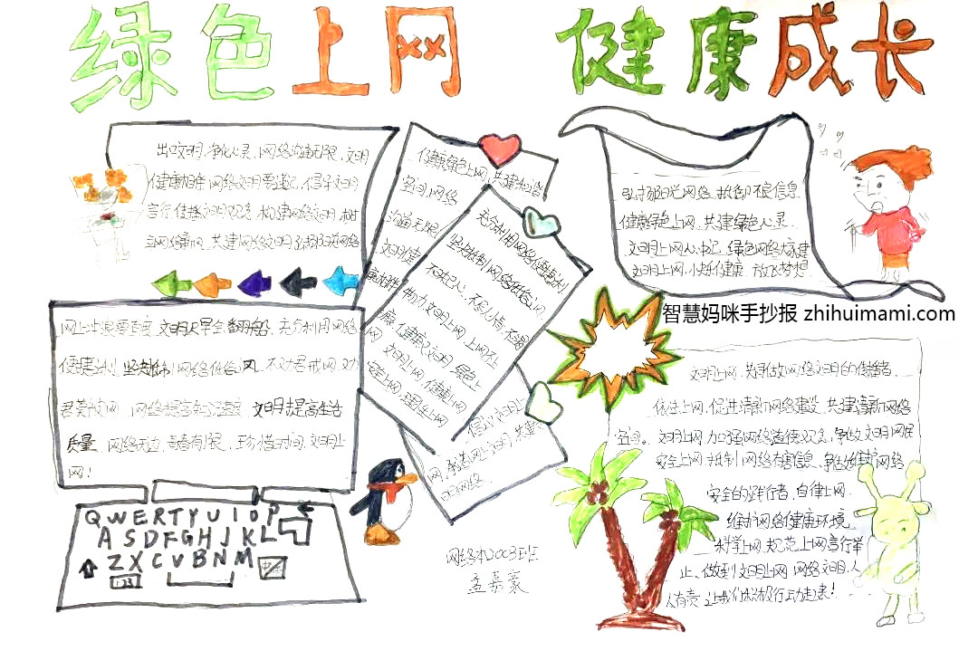 关于争做文明上网者的手抄报-图1