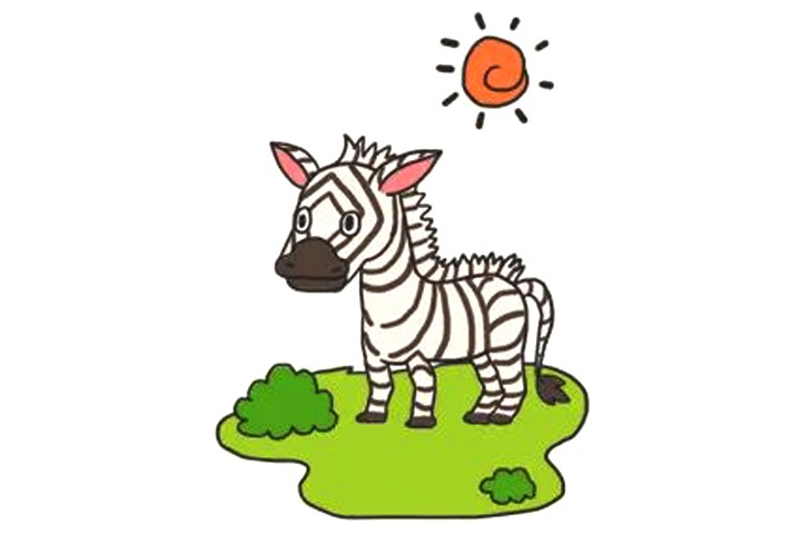 简单七步画可爱的小斑马