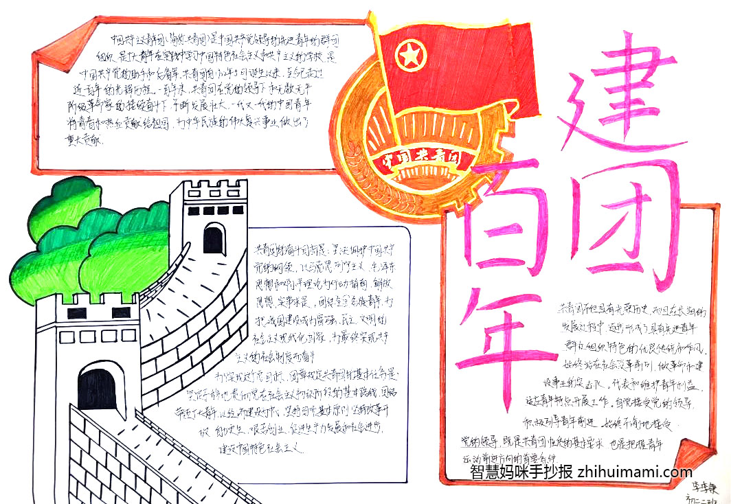 “百年共青团 青春献给党”主题手抄报一等奖（7张）-图2