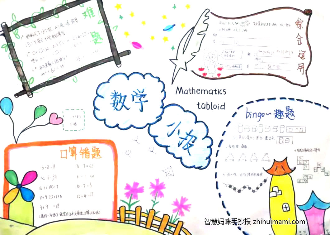 五年级走进数学手抄报简单漂亮（8张）-图7