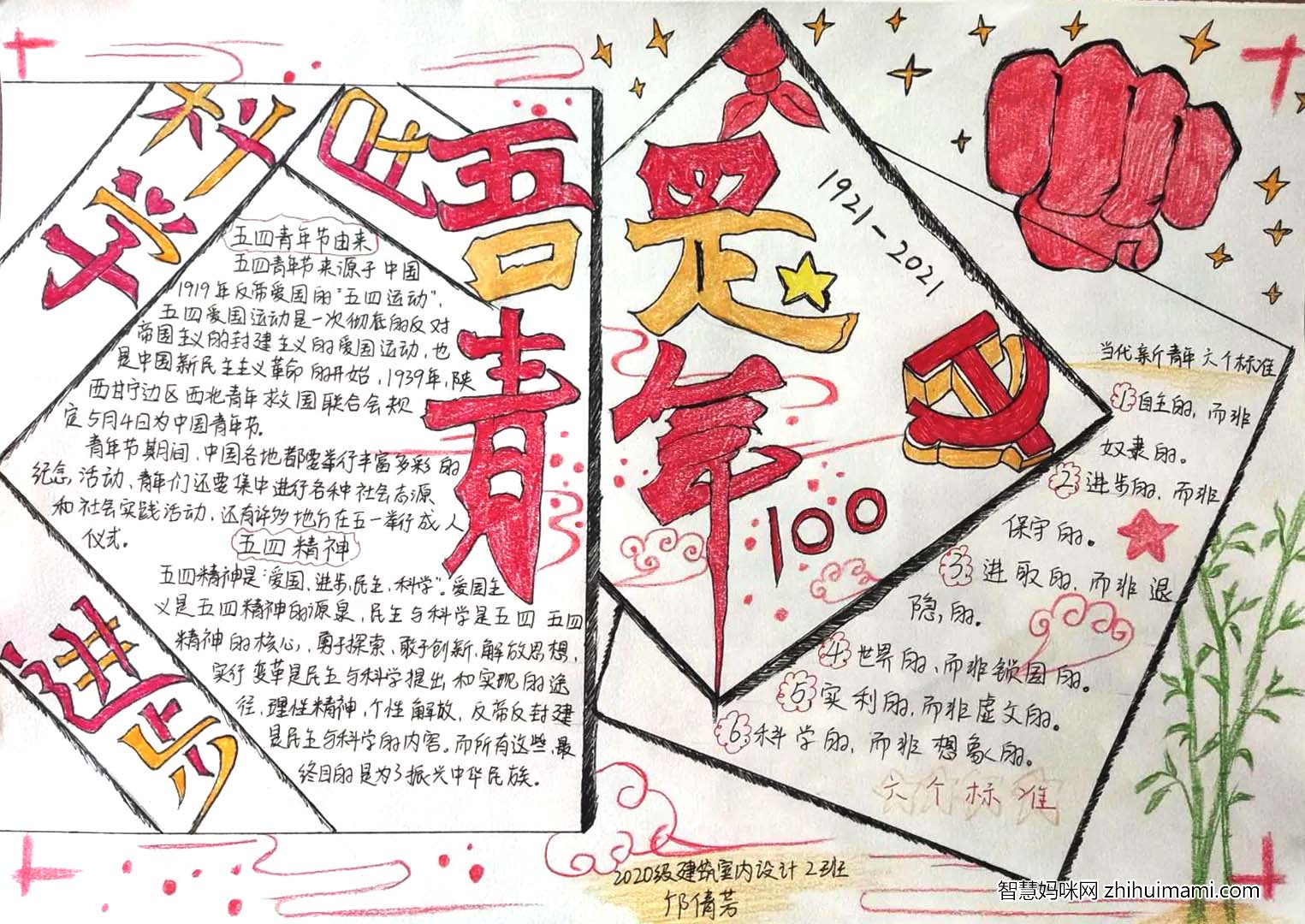 简单好画 五四青年节手抄报图片7张-图2