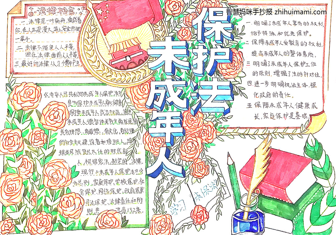 未成年人保护法手抄报绘画一等奖（7张）-图1