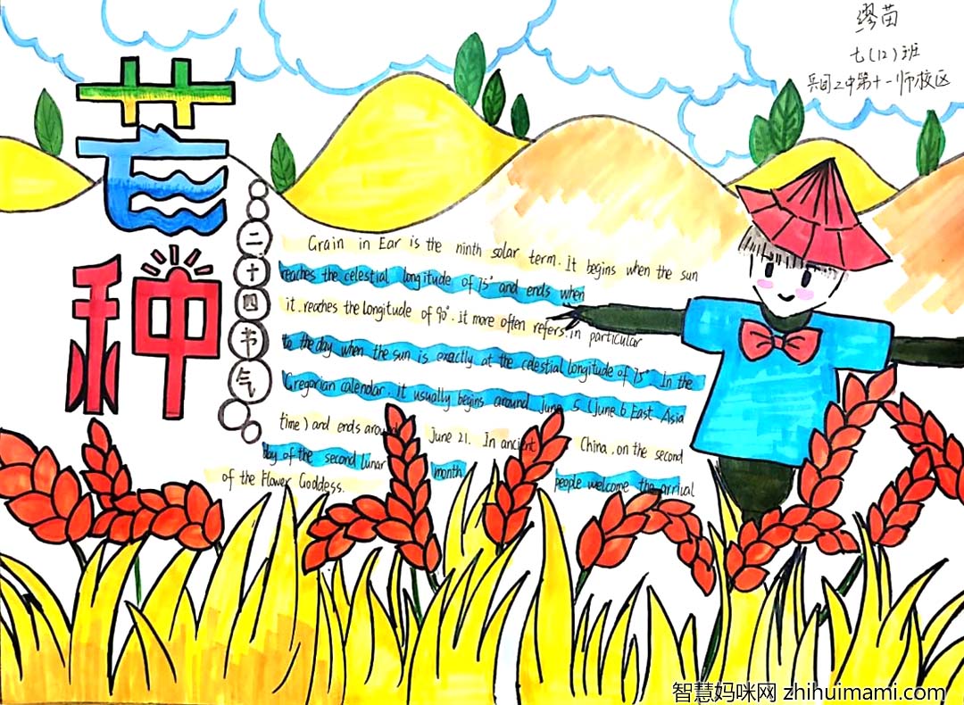 “手绘二十四节气，珍藏诗情画意”主题英语手抄报5张-图3