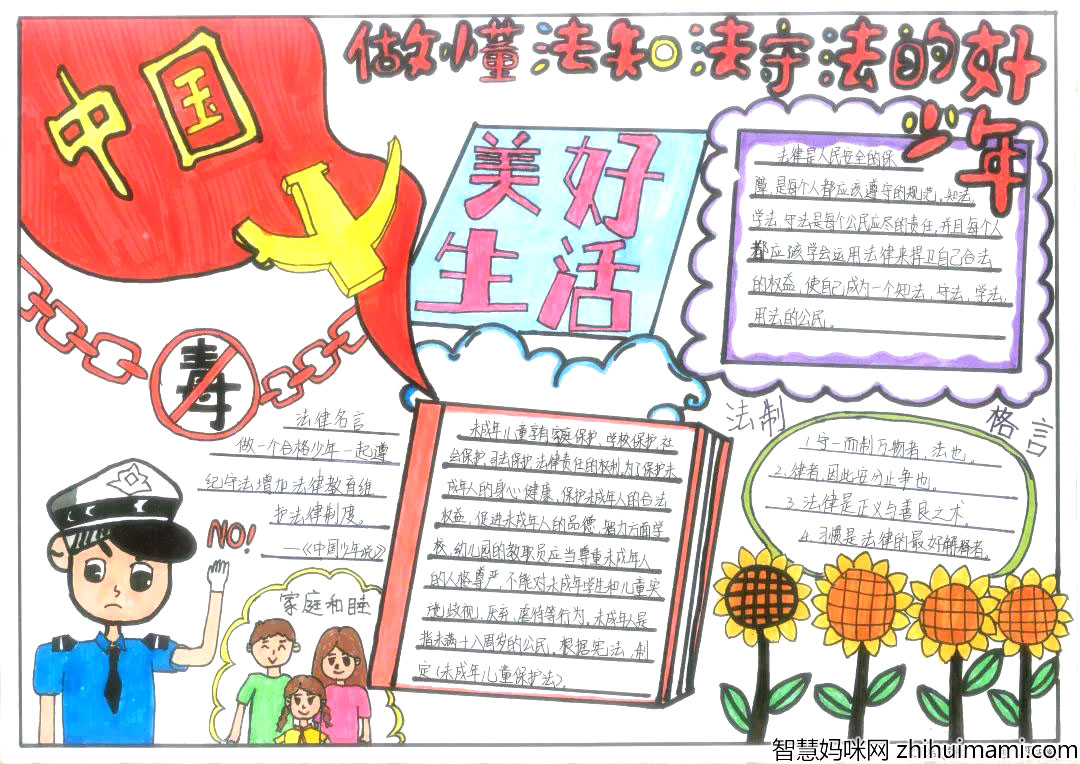 以法之名 保护少年的你主题手抄报获奖作品-图1