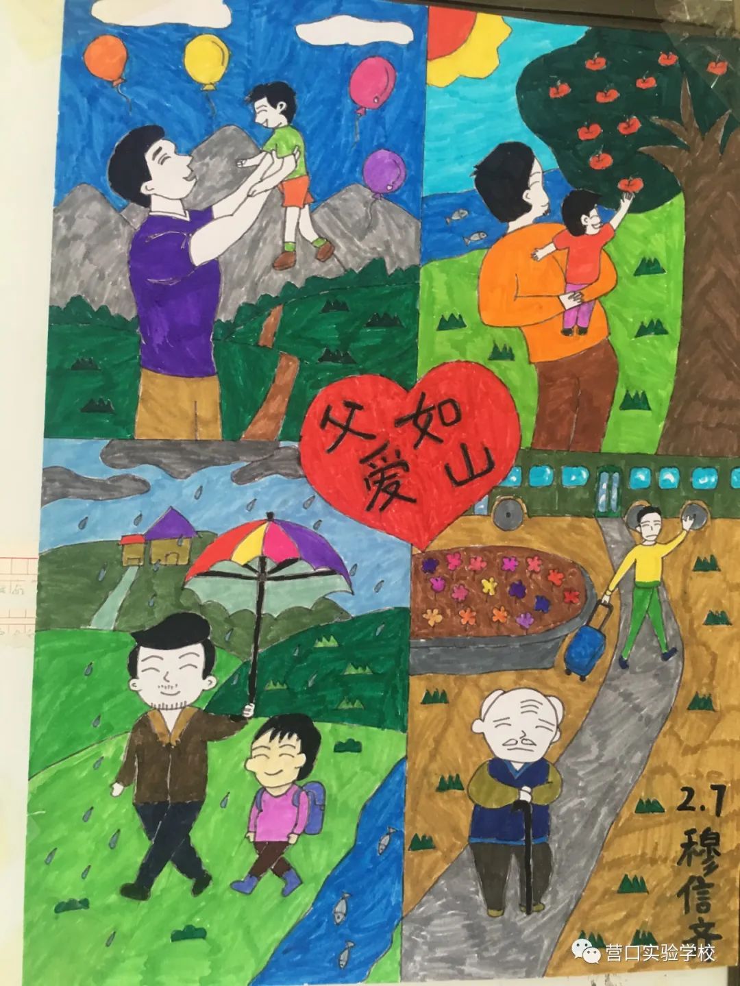 关于父亲节的手抄报绘画-图1