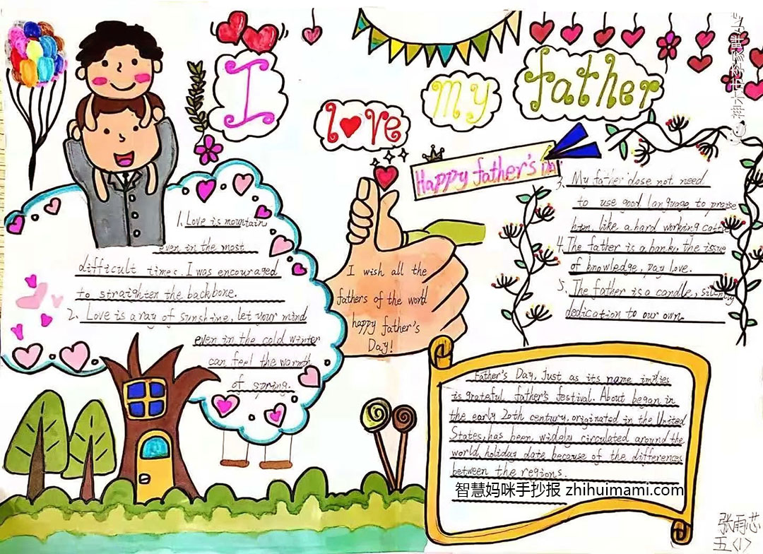 2022年父亲节英语手抄报一等奖（8张）-图6