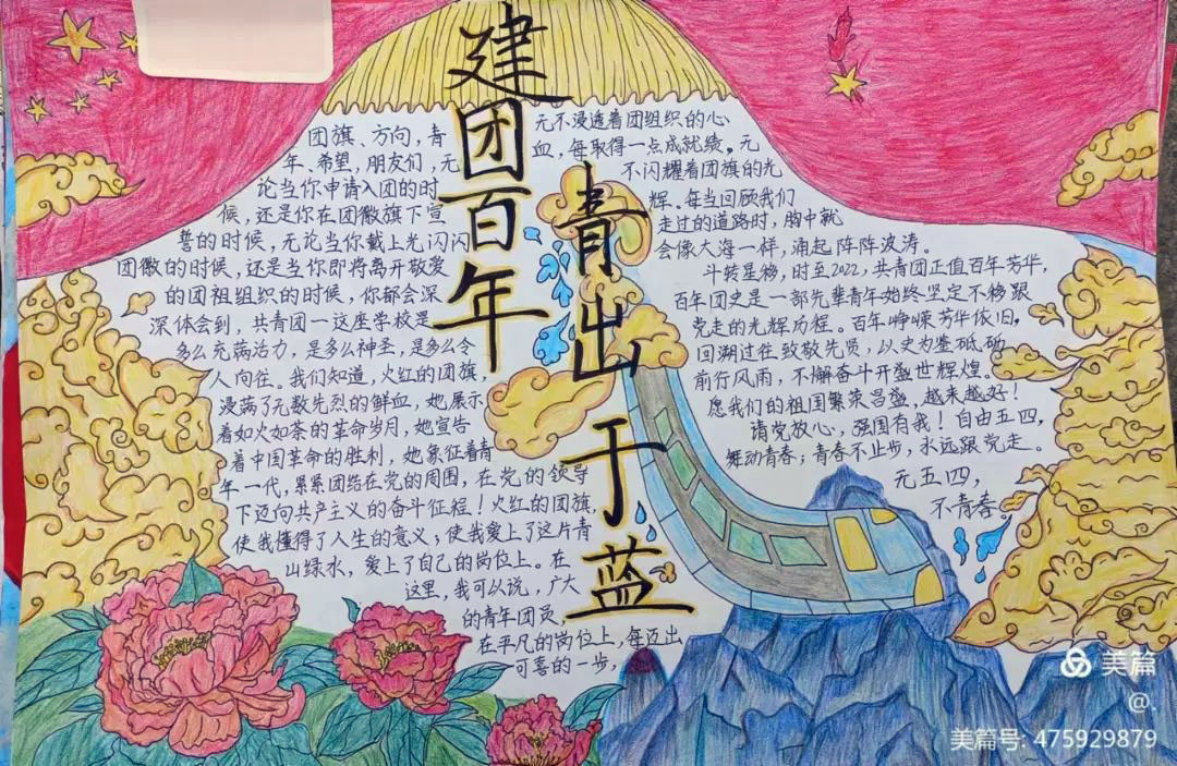 “青春心向党 建功新时代”五四手抄报-图7