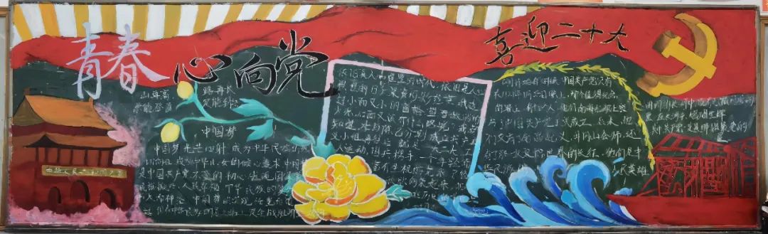 “喜迎二十大，青春心向党”主题黑板报一等奖（8张）-图3