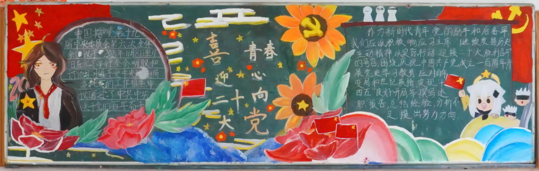 “喜迎二十大，青春心向党”主题黑板报一等奖（8张）-图4