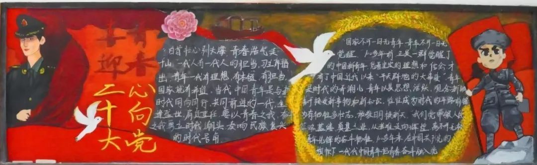 “喜迎二十大，青春心向党”主题黑板报一等奖（8张）-图7