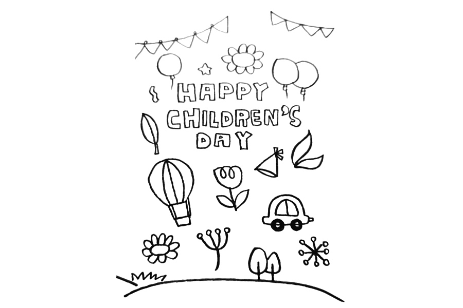 一支笔就能画的六一贺卡-图4