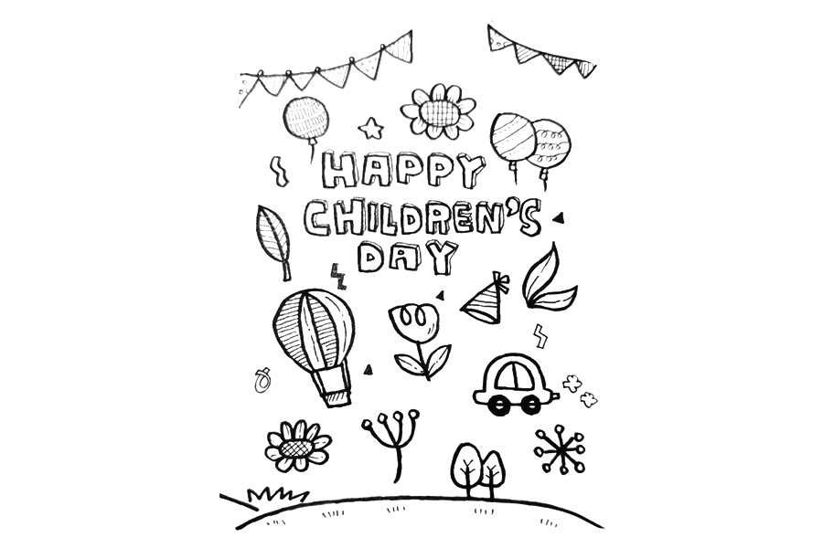 一支笔就能画的六一贺卡-图5