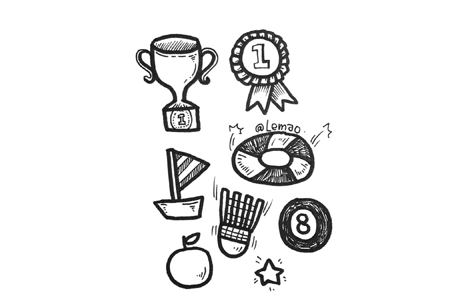 一组体育用品简笔画图片-图6