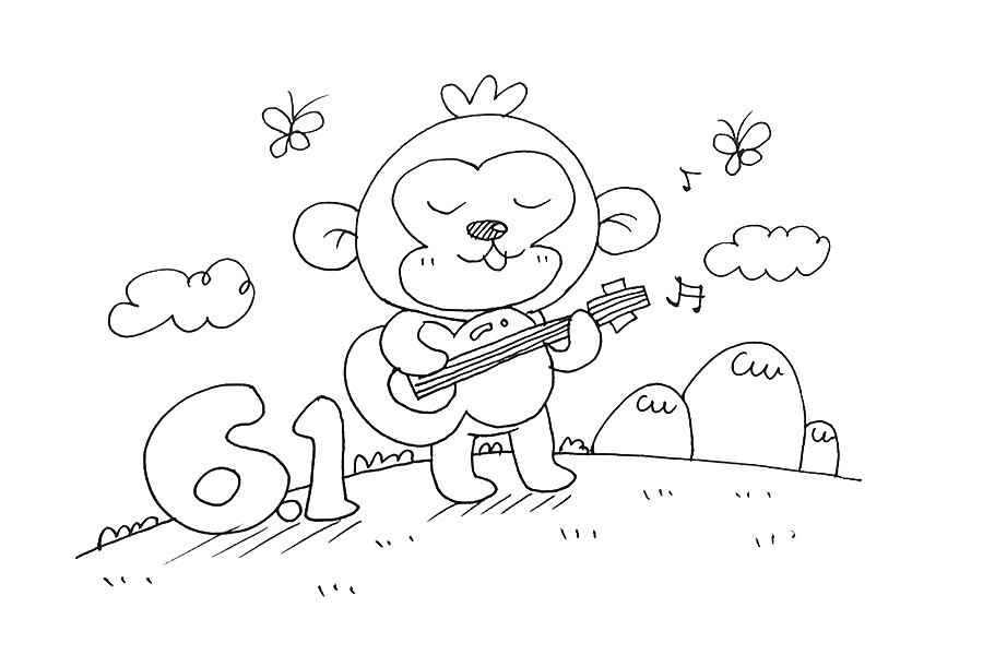 两张简单漂亮的六一儿童节简笔画图片-图1