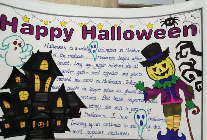 关于万圣节的英语手抄报怎么画-图3