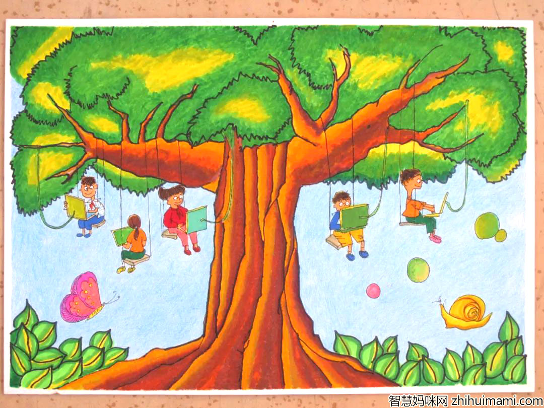 文明小网民 童画正能量儿童绘画获奖作品-图1