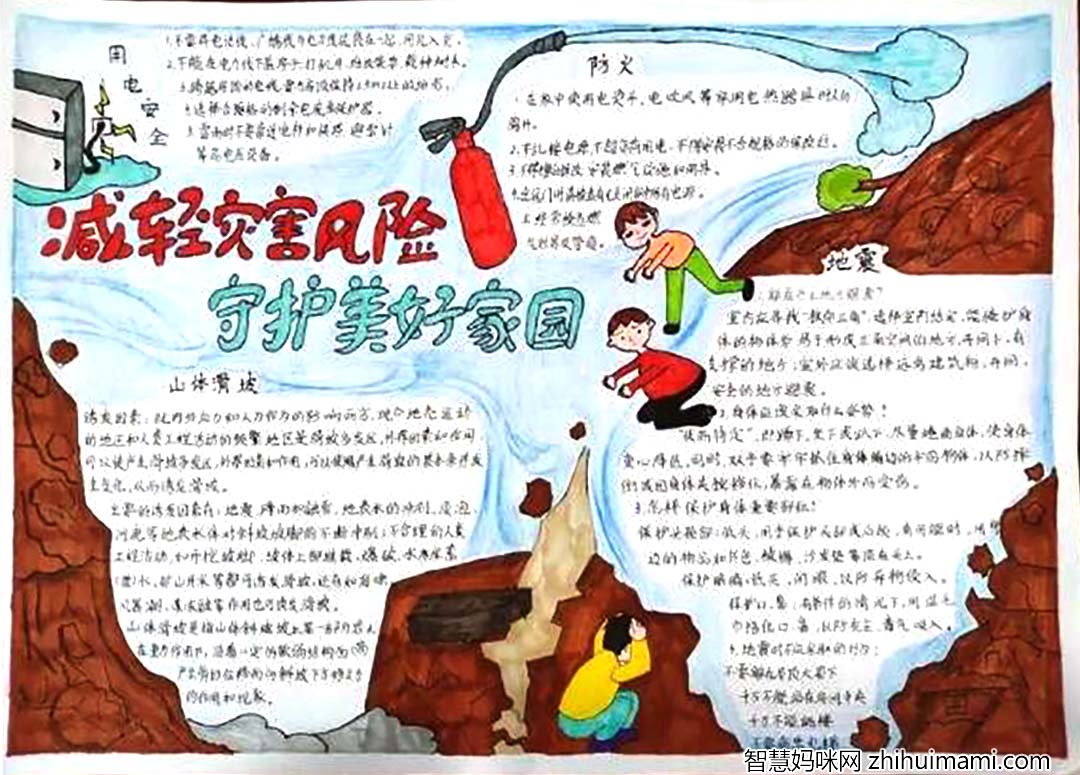 6张简单好画的“防震减灾 守护美好家园”主题手抄报-图5