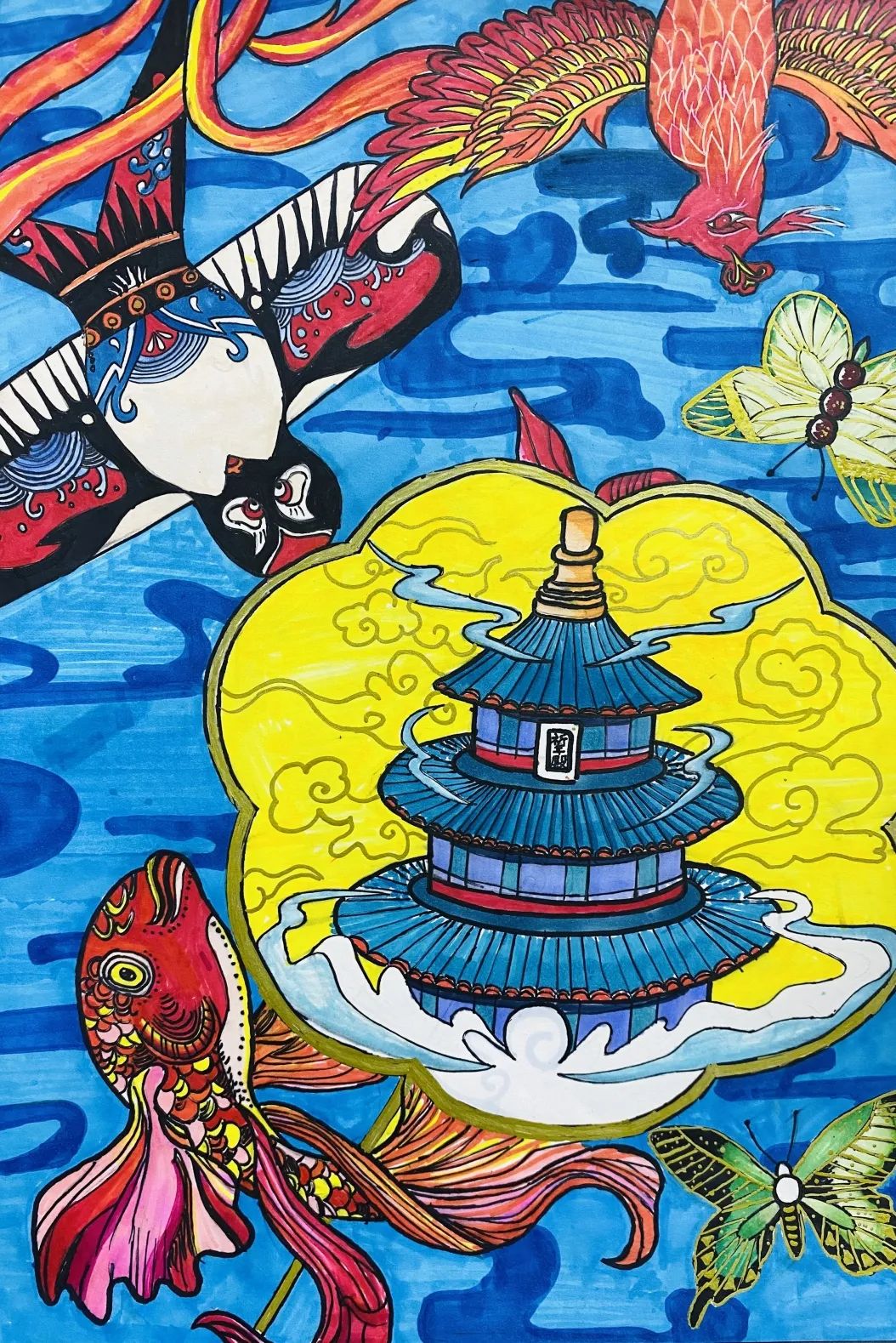 国韵儿童爱国手绘欣赏